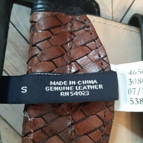 Womens Belt Size Small Extra Wide Brown Braided Woven Leather Banana Republic main image 6